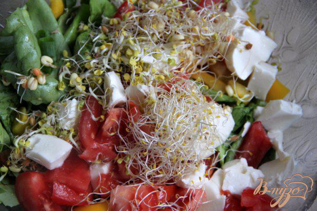 Фото приготовление рецепта: Салат из овощей, с ростками шаг №2
