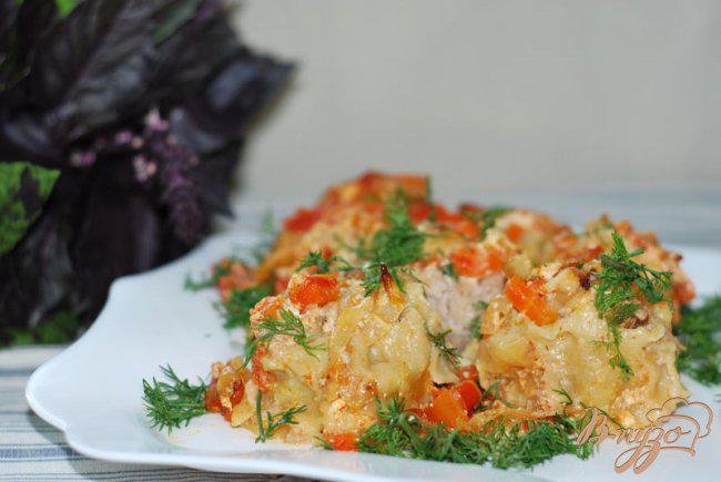 Фото приготовление рецепта: Ленивые пельмени в овощном соусе шаг №15