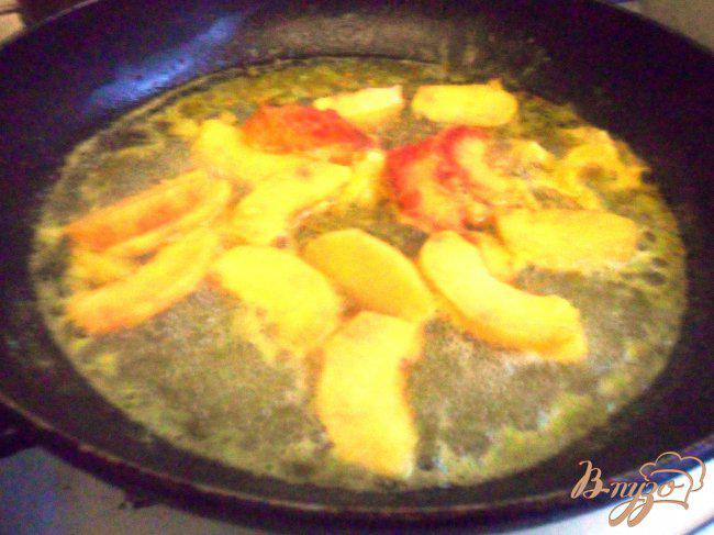 Фото приготовление рецепта: Блины с персиками «Dolce vita» шаг №5