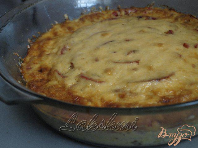 Фото приготовление рецепта: Кабачковая запеканка с балыком и помидорами шаг №6