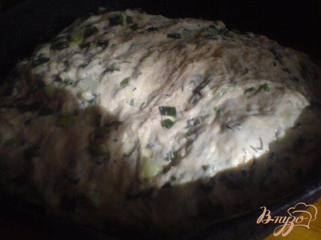 Фото приготовление рецепта: Хлеб с зелёным луком шаг №7