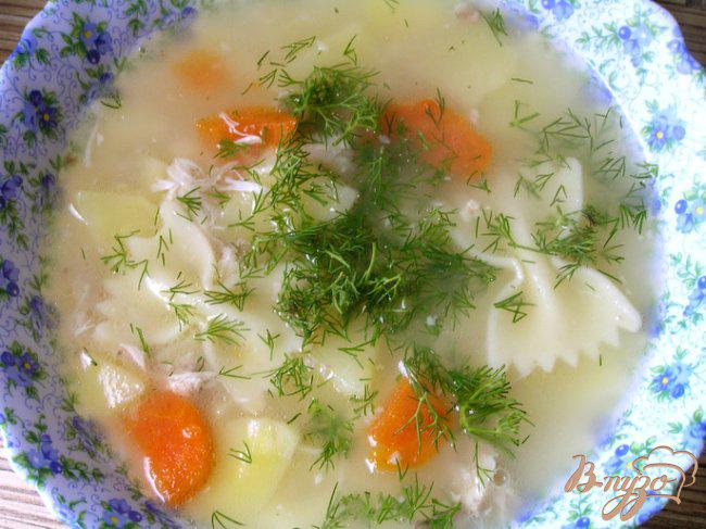 Фото приготовление рецепта: Куриный суп с пастой шаг №4