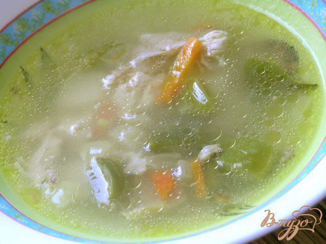 Фото приготовление рецепта: Куриный суп с лоби шаг №7