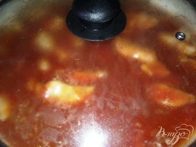 Фото приготовление рецепта: Куриное филе в томатном соусе шаг №9
