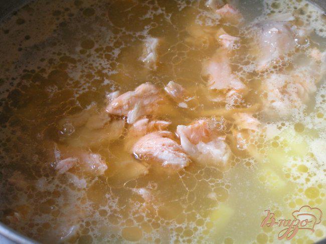 Фото приготовление рецепта: Суп с форелью и лососем шаг №3
