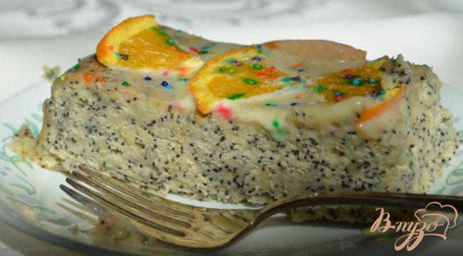Фото приготовление рецепта: Cметанный кекс с маком и белым цитрусовым ганашем шаг №6