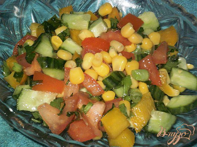 Фото приготовление рецепта: Салат из овощей и кукурузы шаг №4
