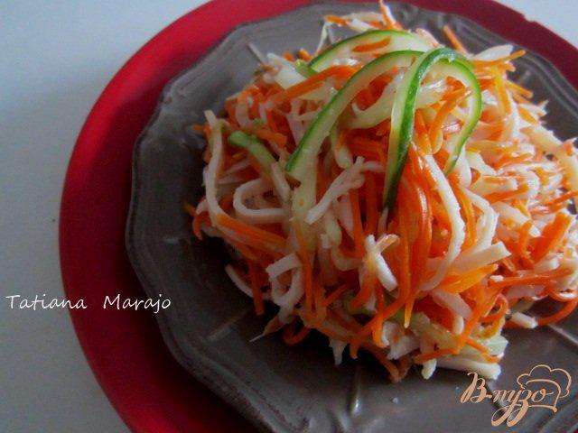 Фото приготовление рецепта: Морковный салат с куриной нарезкой шаг №5
