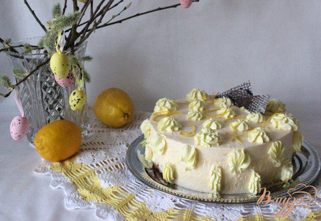 Фото приготовление рецепта: Нежный лимонный торт шаг №16