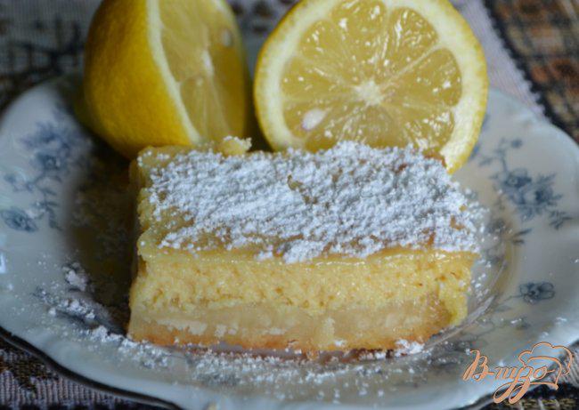 Фото приготовление рецепта: Кремовые лимонные квадратики шаг №8