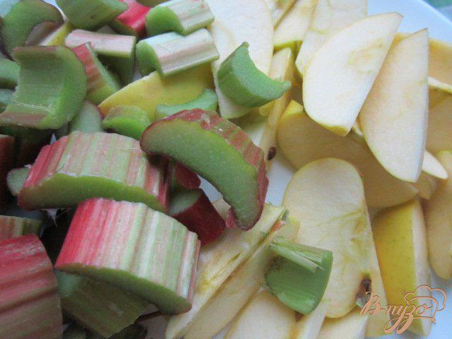 Фото приготовление рецепта: Компот из ревеня, яблок и гвоздики шаг №2