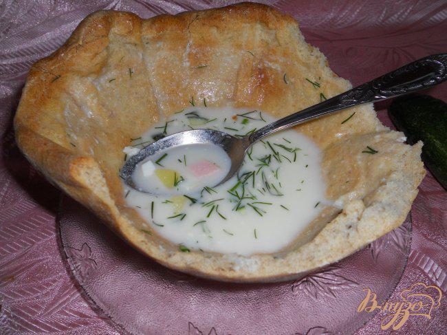 Фото приготовление рецепта: Хлебная тарелка для супа из цельнозерновой муки шаг №5