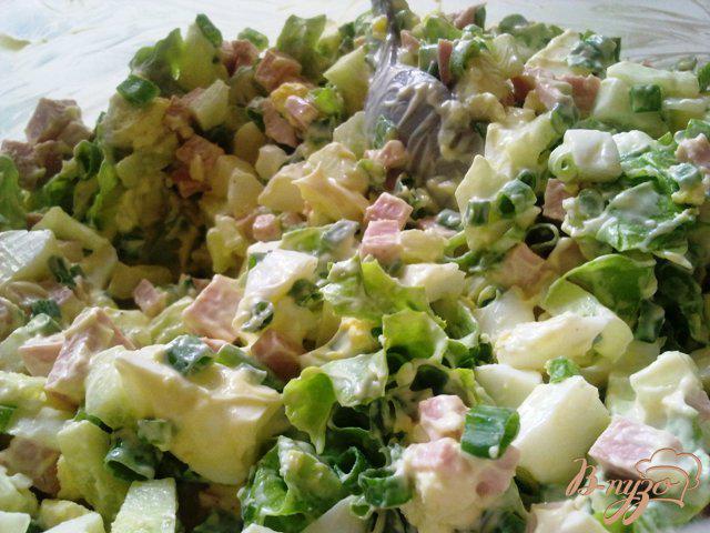 Фото приготовление рецепта: Сытный салат «Весенний» шаг №10