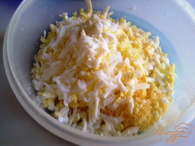 Фото приготовление рецепта: Лаваш с семгой и сырным салатом. шаг №2