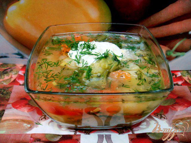 Фото приготовление рецепта: Суп с горошком и овощами шаг №8