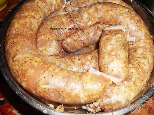 Фото приготовление рецепта: Очень вкусная домашняя куриная колбаска - гриль шаг №6