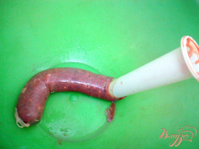 Фото приготовление рецепта: Печёночная колбаса шаг №7