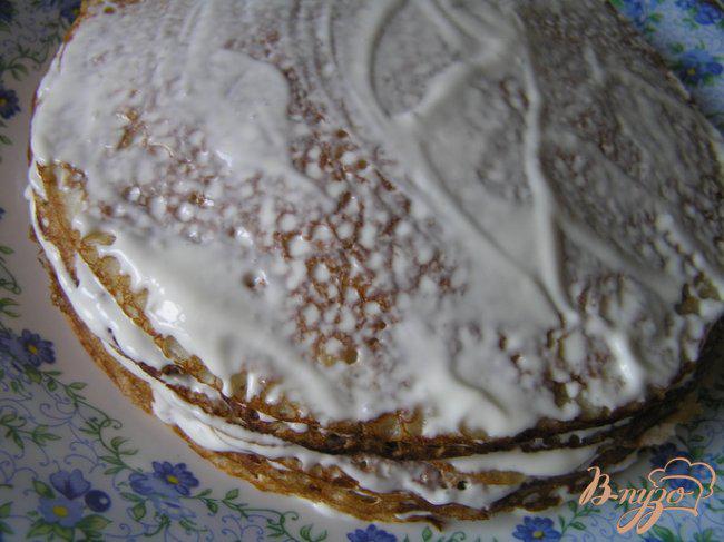 Фото приготовление рецепта: Бабушкины блинчики и Блинный торт шаг №7