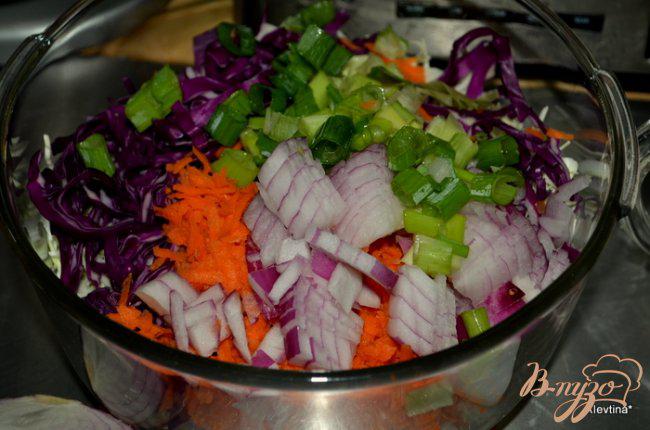 Фото приготовление рецепта: Пряный салат из капусты шаг №3