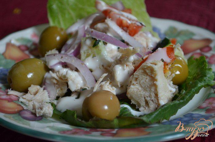 Фото приготовление рецепта: Куриный салат с овощами шаг №3