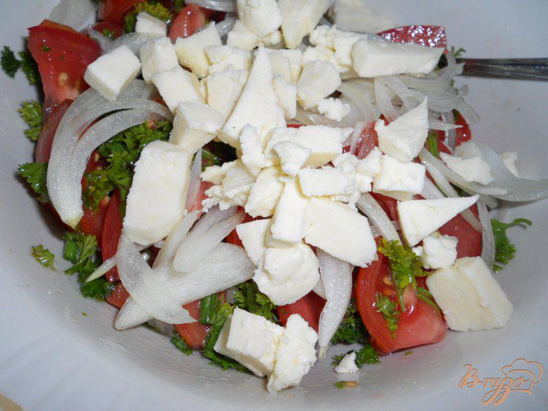 Фото приготовление рецепта: Салат из помидоров и брынзы шаг №4