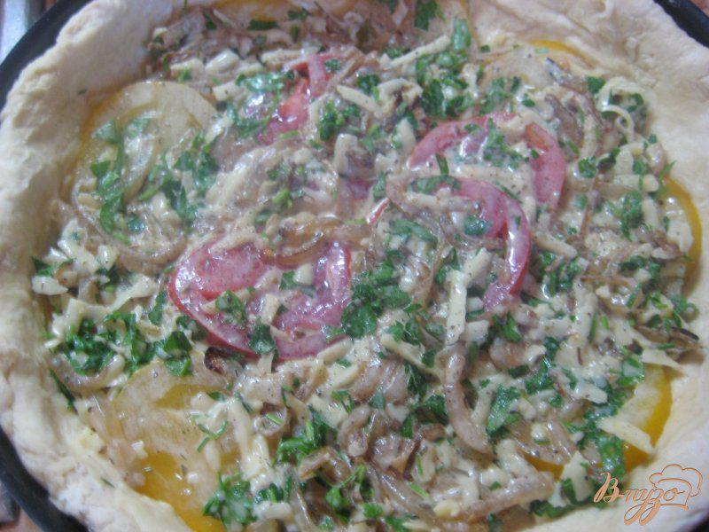 Фото приготовление рецепта: Пирог-суфле с помидорами шаг №8