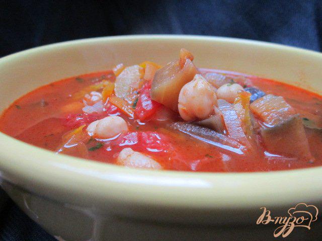 Фото приготовление рецепта: Густой овощной  суп с горохом нут шаг №8