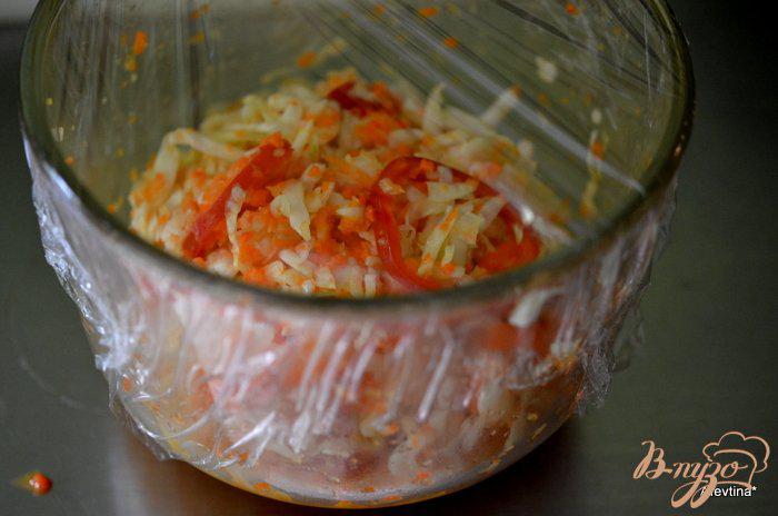 Фото приготовление рецепта: Слоппи капустный салат с соусом шаг №3