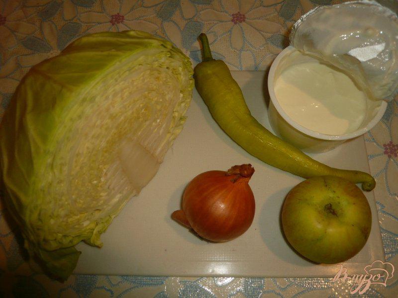 Фото приготовление рецепта: Капуста со сметанкой и яблочком шаг №1
