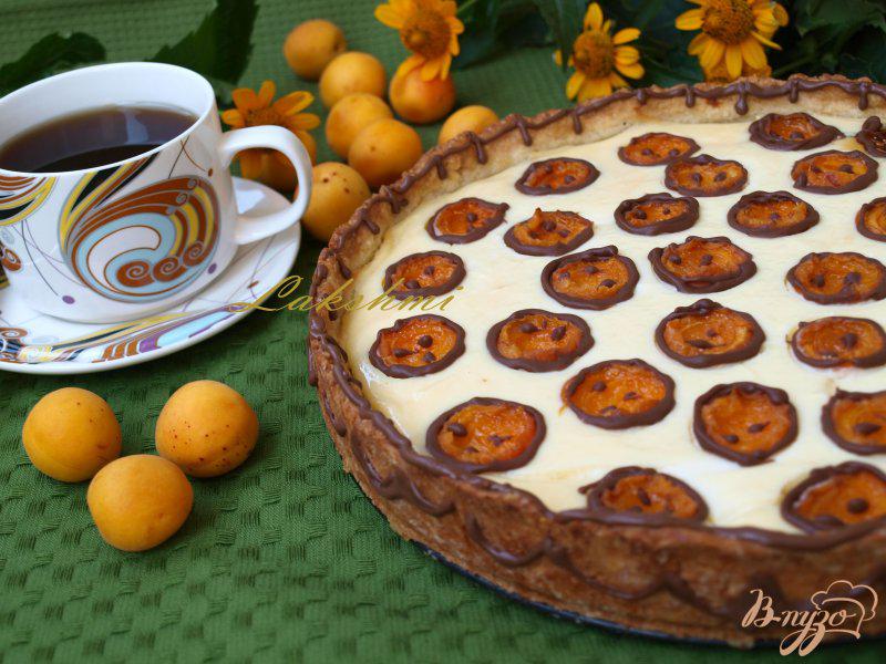 Фото приготовление рецепта: Творожный пирог с абрикосами «Жирафик» шаг №9