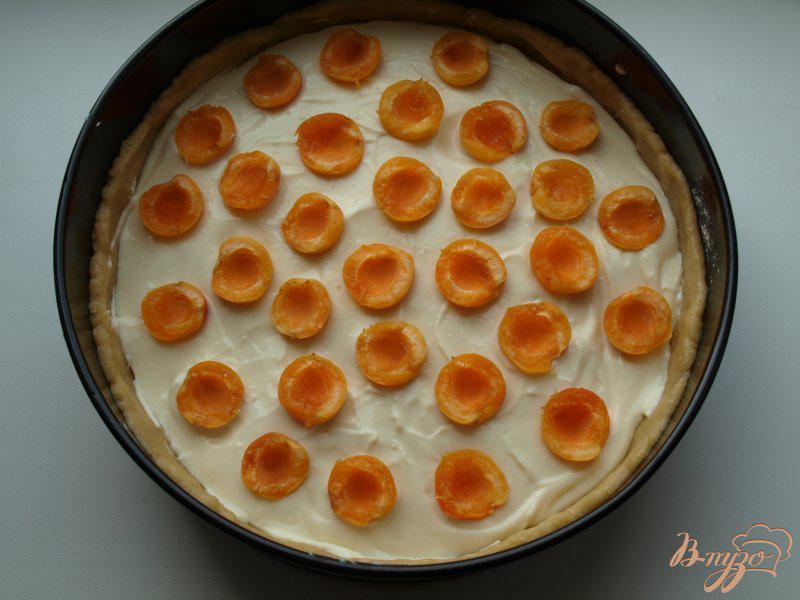 Фото приготовление рецепта: Творожный пирог с абрикосами «Жирафик» шаг №7