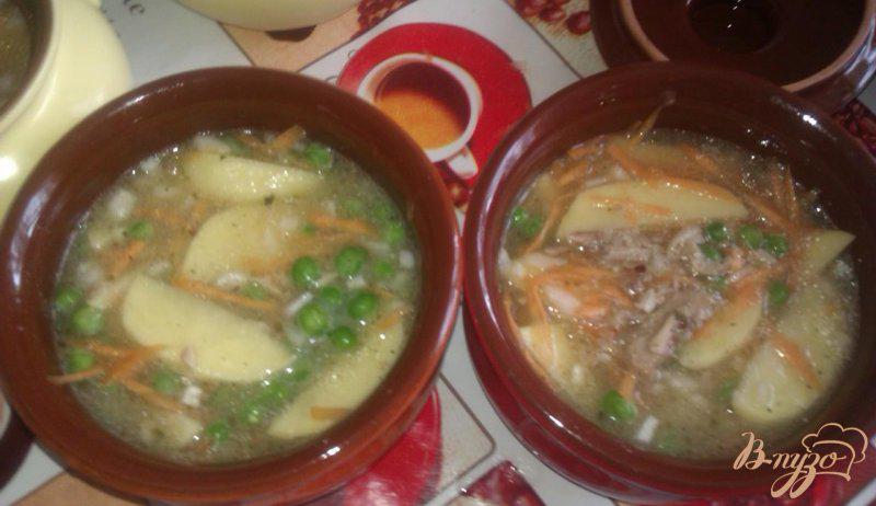 Фото приготовление рецепта: Овощной суп со свининой в горшочках шаг №4