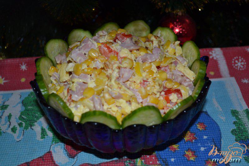Фото приготовление рецепта: Салат с яичными блинчиками шаг №5