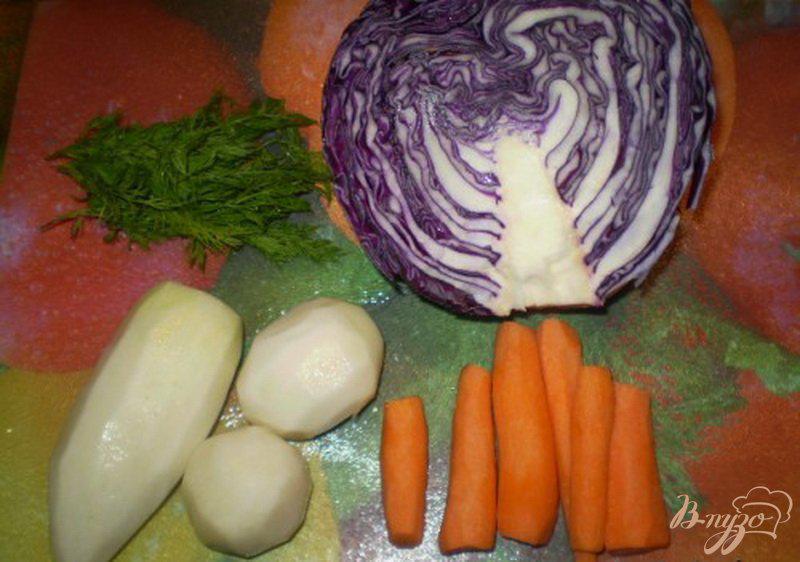 Фото приготовление рецепта: Капуста с дайконом и морковью шаг №1