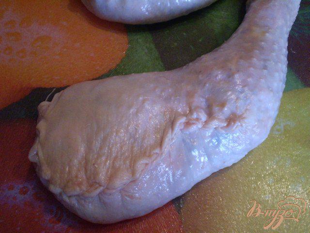 Фото приготовление рецепта: Окорочка фаршированные гречкой, грибами и запеченый картофель шаг №8