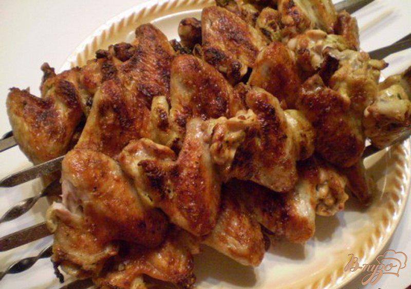 Фото приготовление рецепта: Куриные крылья на мангале шаг №6
