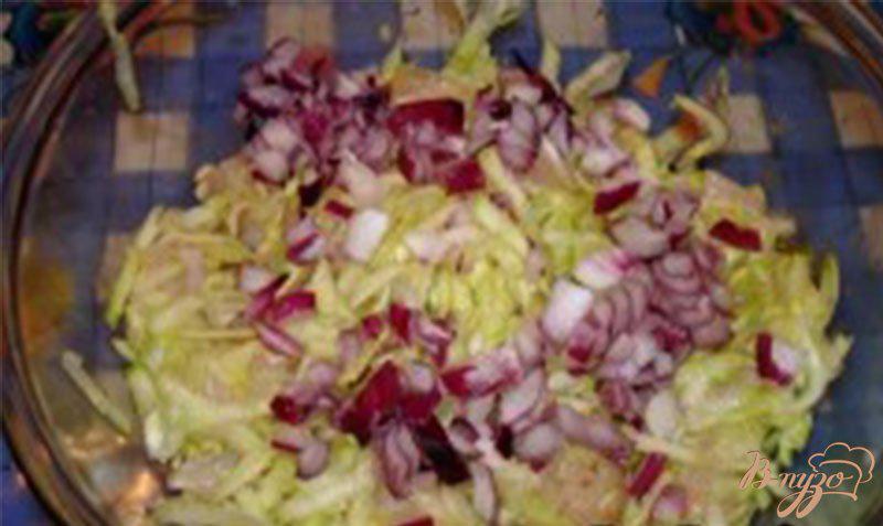Фото приготовление рецепта: Оладьи овощные с курицей шаг №3