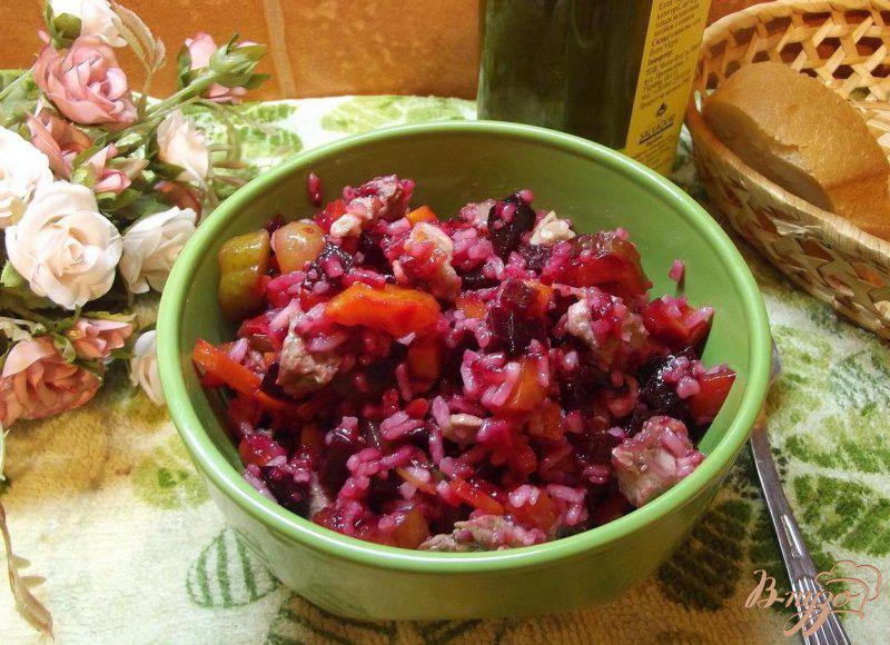 Фото приготовление рецепта: Мясной салат с рисом шаг №6