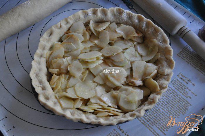 Фото приготовление рецепта: Яблочный пирог с корицей шаг №6