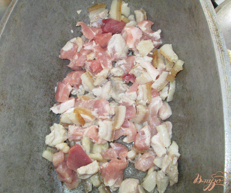 Фото приготовление рецепта: Капуста тушеная со свининой шаг №2
