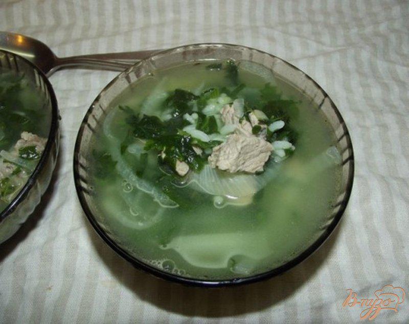 Фото приготовление рецепта: Суп рисовый со шпинатом шаг №9