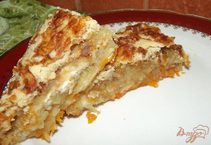Фото приготовление рецепта: Насыпной пирог с тыквой и яблоками шаг №7