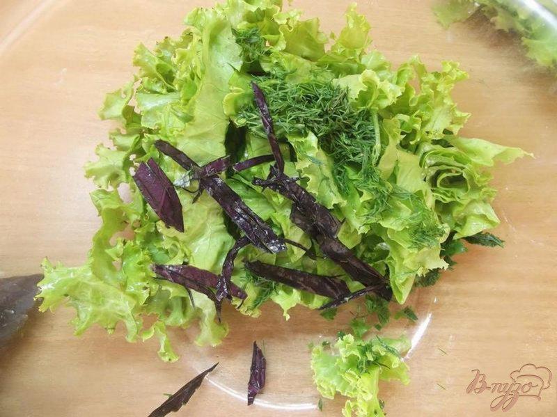 Фото приготовление рецепта: Французский салат из зелени шаг №4