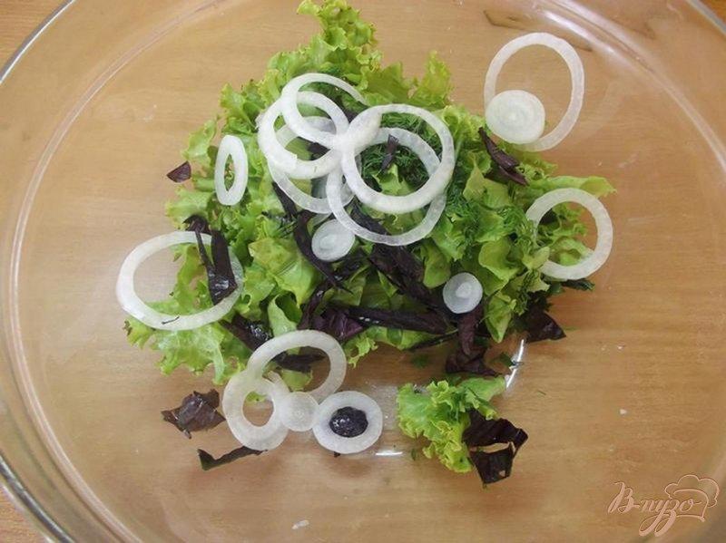 Фото приготовление рецепта: Французский салат из зелени шаг №5
