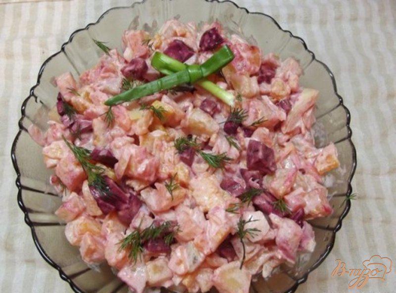 Фото приготовление рецепта: Теплый салат с тыквой и свеклой шаг №9