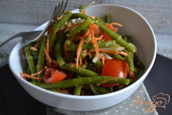 Фото приготовление рецепта: Острый салат из зеленой фасоли шаг №5