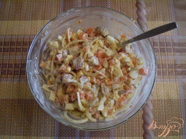 Фото приготовление рецепта: Нежный селедочный салат шаг №6