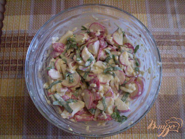 Фото приготовление рецепта: Салат весенний с черемшой шаг №6