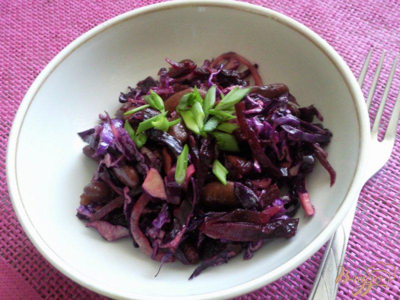 Фото приготовление рецепта: Салат из краснокочанной капусты с фасоли шаг №4