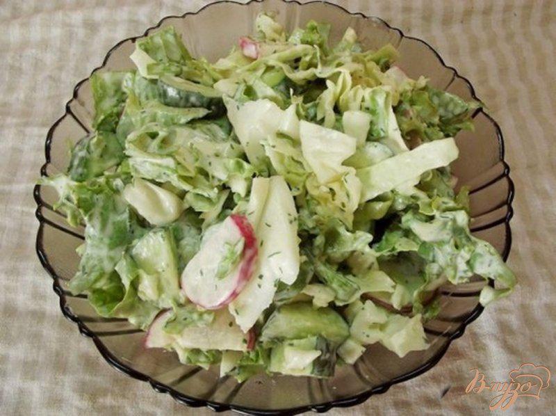 Фото приготовление рецепта: Салат с огуречным соусом шаг №12